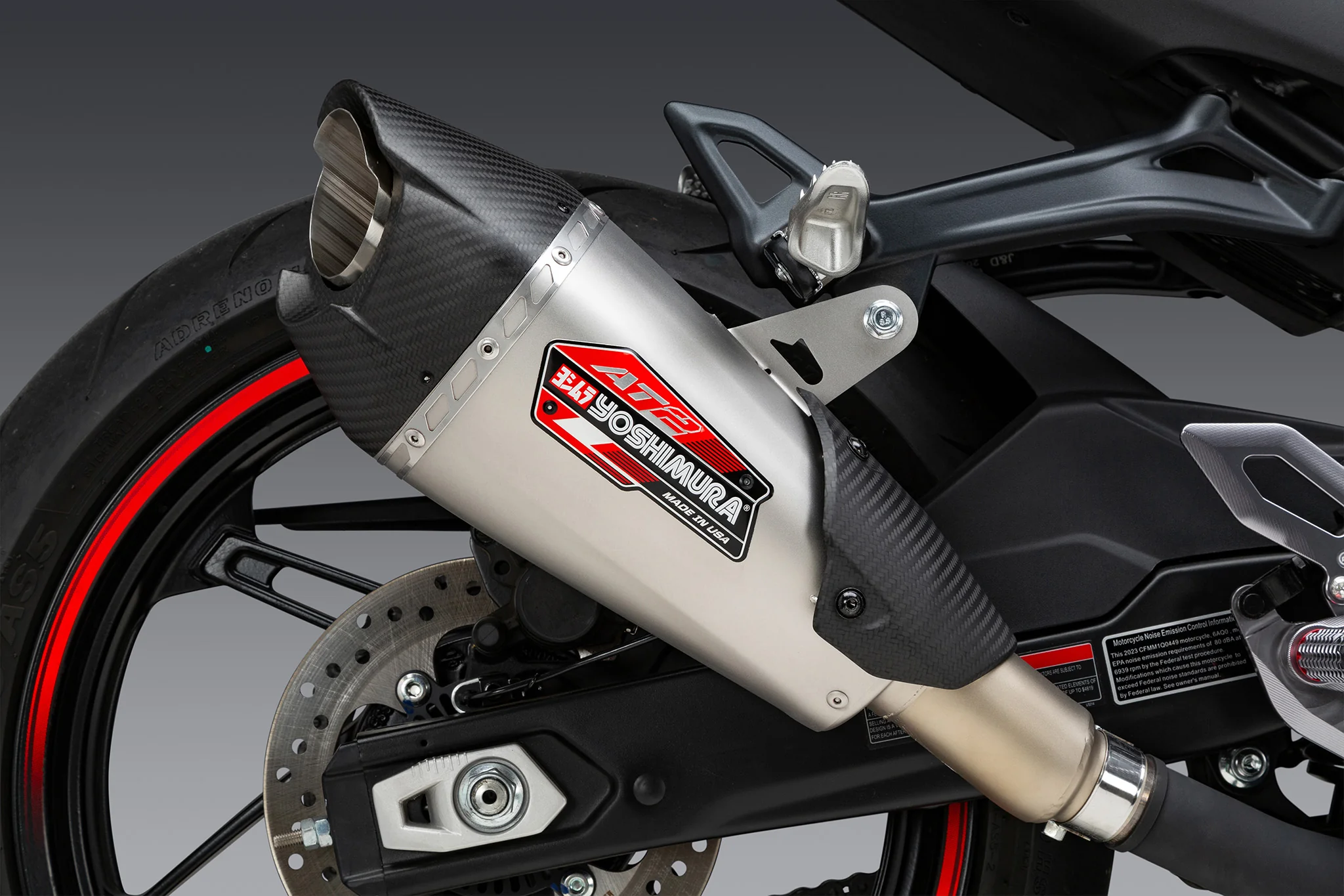 450SS 23-24 / 450NK 2024 AT2 Stainless Slip-On Exhaust, w/ Stainless Muffler - Image 10