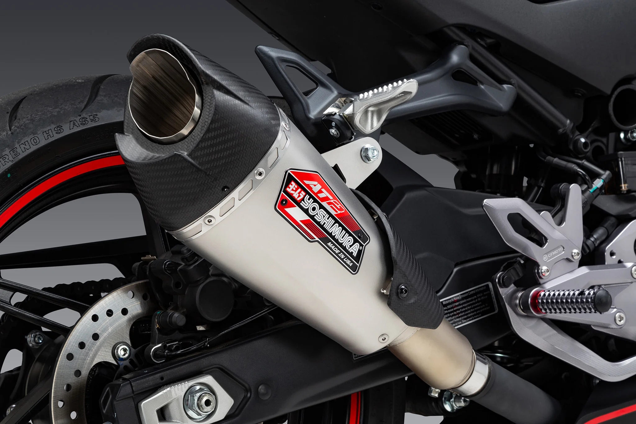 450SS 23-24 / 450NK 2024 AT2 Stainless Slip-On Exhaust, w/ Stainless Muffler - Image 12