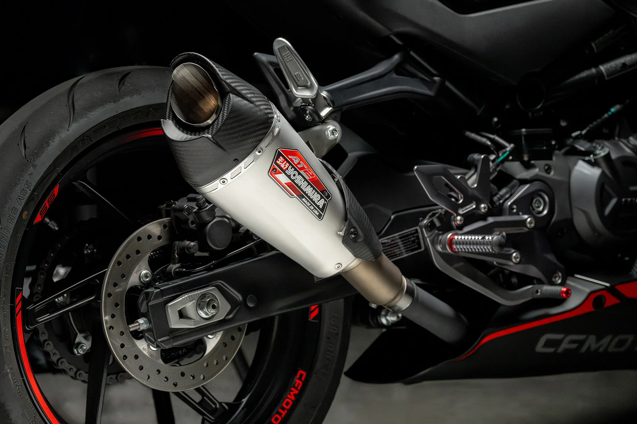450SS 23-24 / 450NK 2024 AT2 Stainless Slip-On Exhaust, w/ Stainless Muffler - Image 5