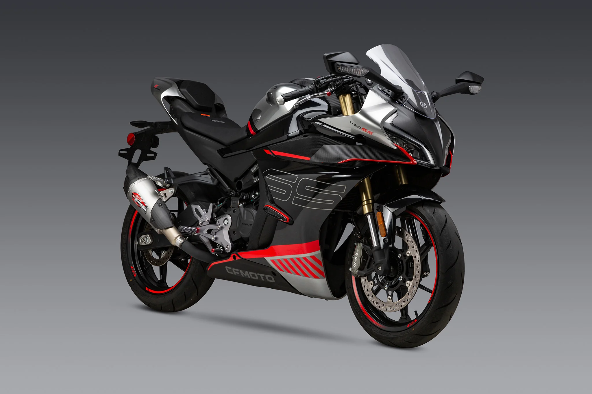 450SS 23-24 / 450NK 2024 AT2 Stainless Slip-On Exhaust, w/ Stainless Muffler - Image 9