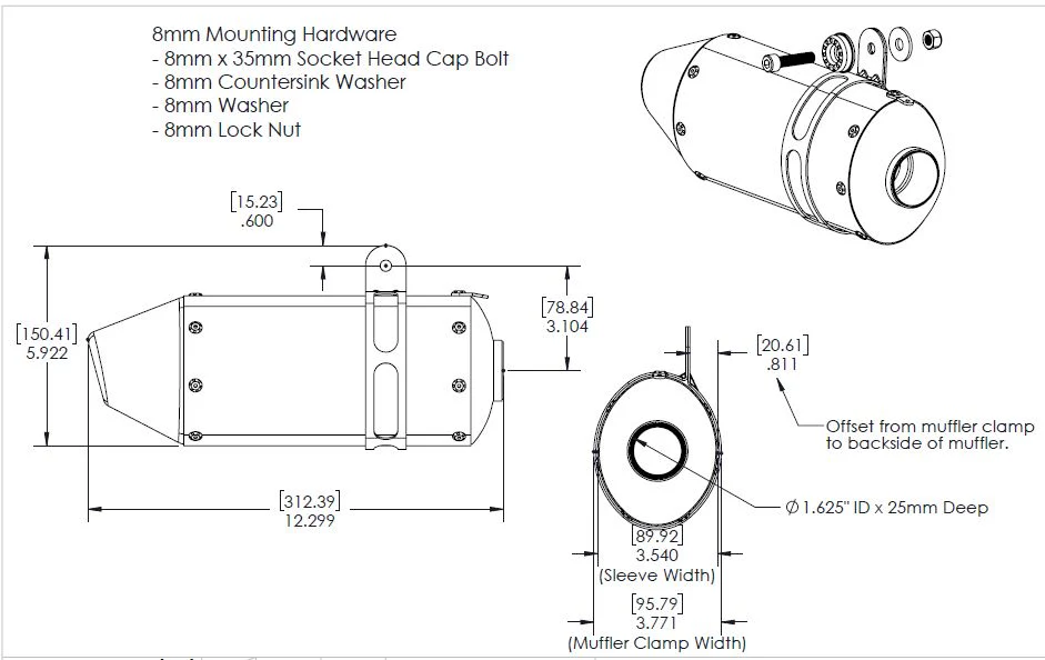 BUILDER SERIES RS-3 CF MINI BIKE MUFFLER KIT - Image 6