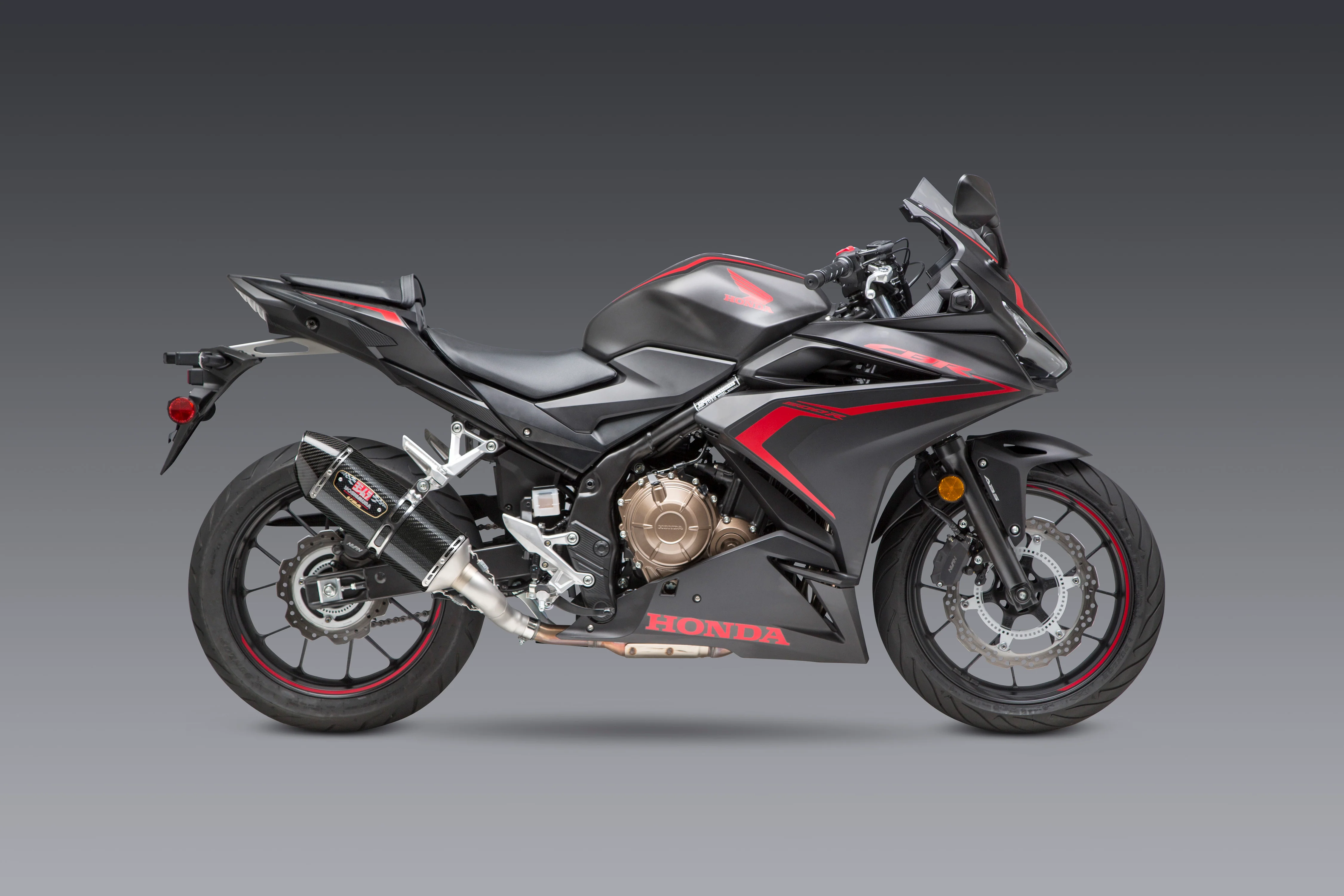 CBR500R 16-25 R-77 Stainless Slip-On Exhaust, w/ Carbon Fiber Muffler - Image 2