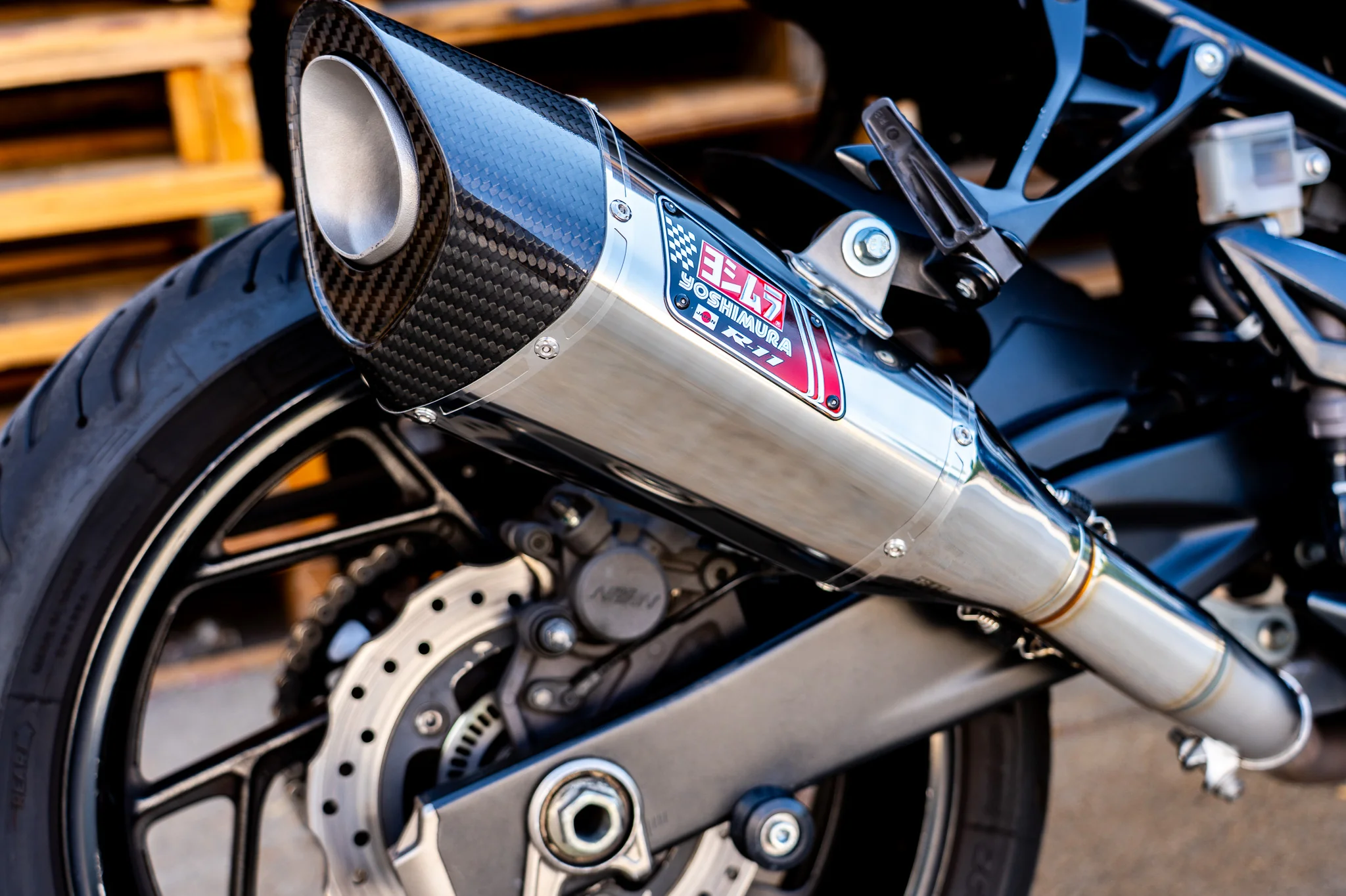 GSR750 2011-16 / GSX-S750 17-23 R-11 Stainless Slip-On Exhaust, w/ Stainless Muffler - Image 3