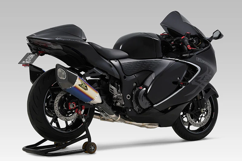 HAYABUSA 2021-23 JMCA RACE R-11Sq R TITANIUM FULL SYSTEM WITH TITANIUM BLUE SLEEVE - Image 2