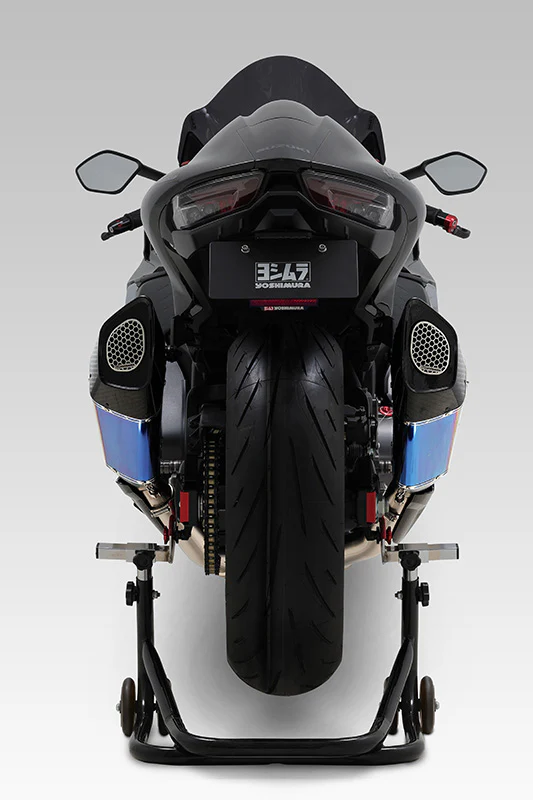 HAYABUSA 2021-23 JMCA RACE R-11Sq R TITANIUM FULL SYSTEM WITH TITANIUM BLUE SLEEVE - Image 4