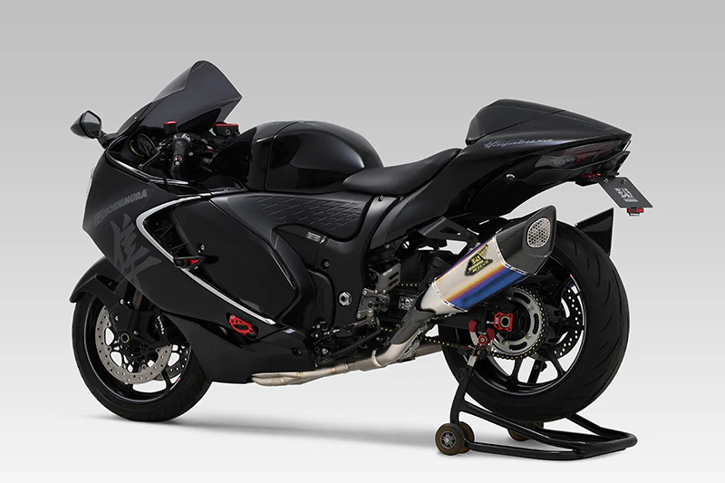 HAYABUSA 2021-23 JMCA RACE R-11Sq R TITANIUM FULL SYSTEM WITH TITANIUM BLUE SLEEVE - Image 6