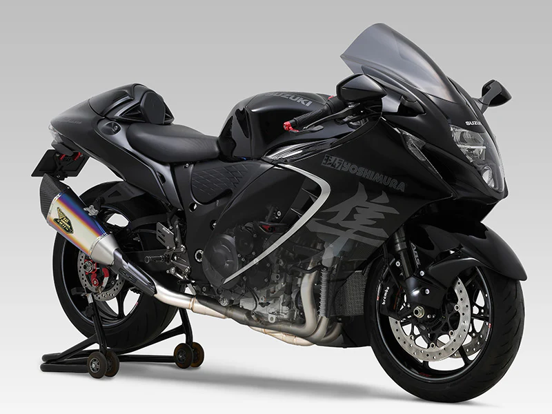 HAYABUSA 2021-23 JMCA RACE R-11Sq R TITANIUM FULL SYSTEM WITH TITANIUM BLUE SLEEVE - Image 7