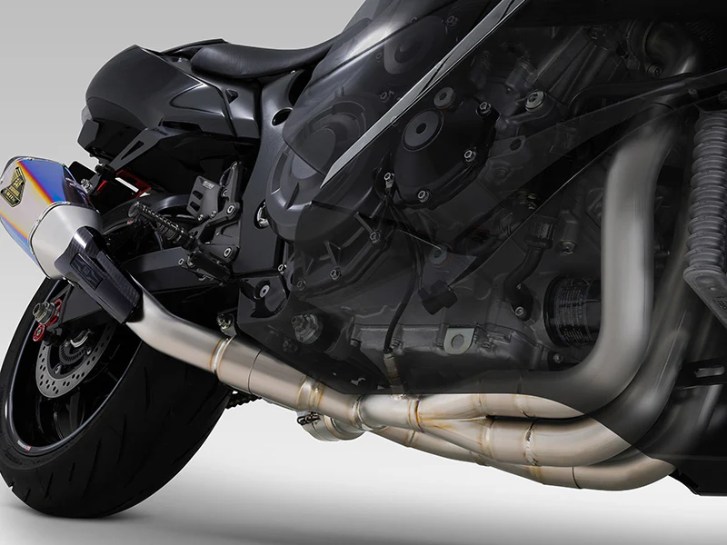 HAYABUSA 2021-23 JMCA RACE R-11Sq R TITANIUM FULL SYSTEM WITH TITANIUM BLUE SLEEVE - Image 8