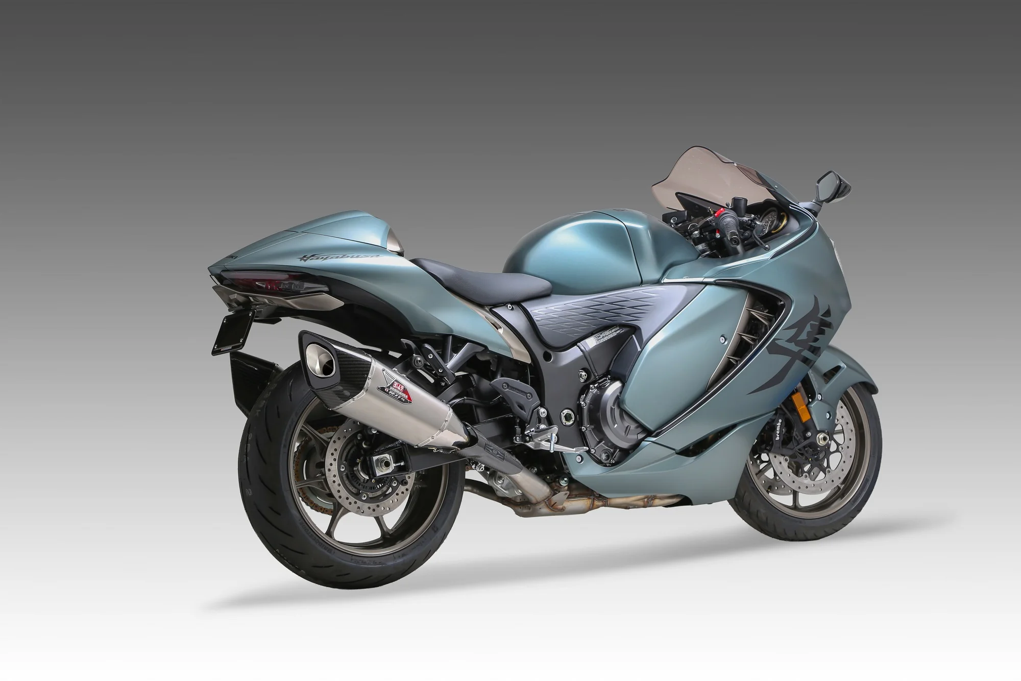 HAYABUSA 2021-26 Race R-11SQ-R Dual Stainless Slip-On Exhaust, w/ Stainless Mufflers - Image 3