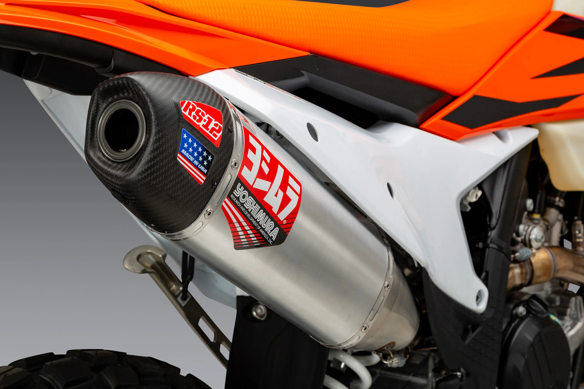KTM 500EXC-F/350EXC-F 24-26 RS-12 Stainless Slip-On Exhaust, w/ Aluminum Muffler - Image 3