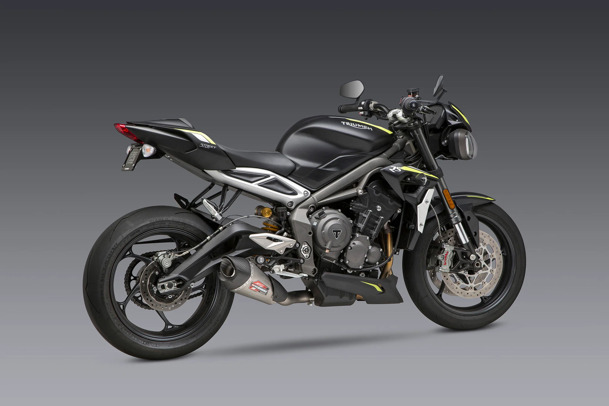STREET TRIPLE 18-23 AT2 Stainless Slip-On Exhaust, w/ Stainless Muffler - Image 2