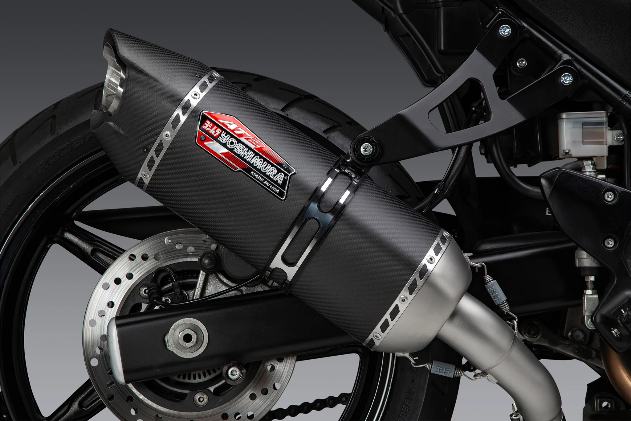 SV650 17-26/SV650X 19-26 AT2 Stainless Slip-On Exhaust, w/ Carbon Fiber Muffler - Image 4
