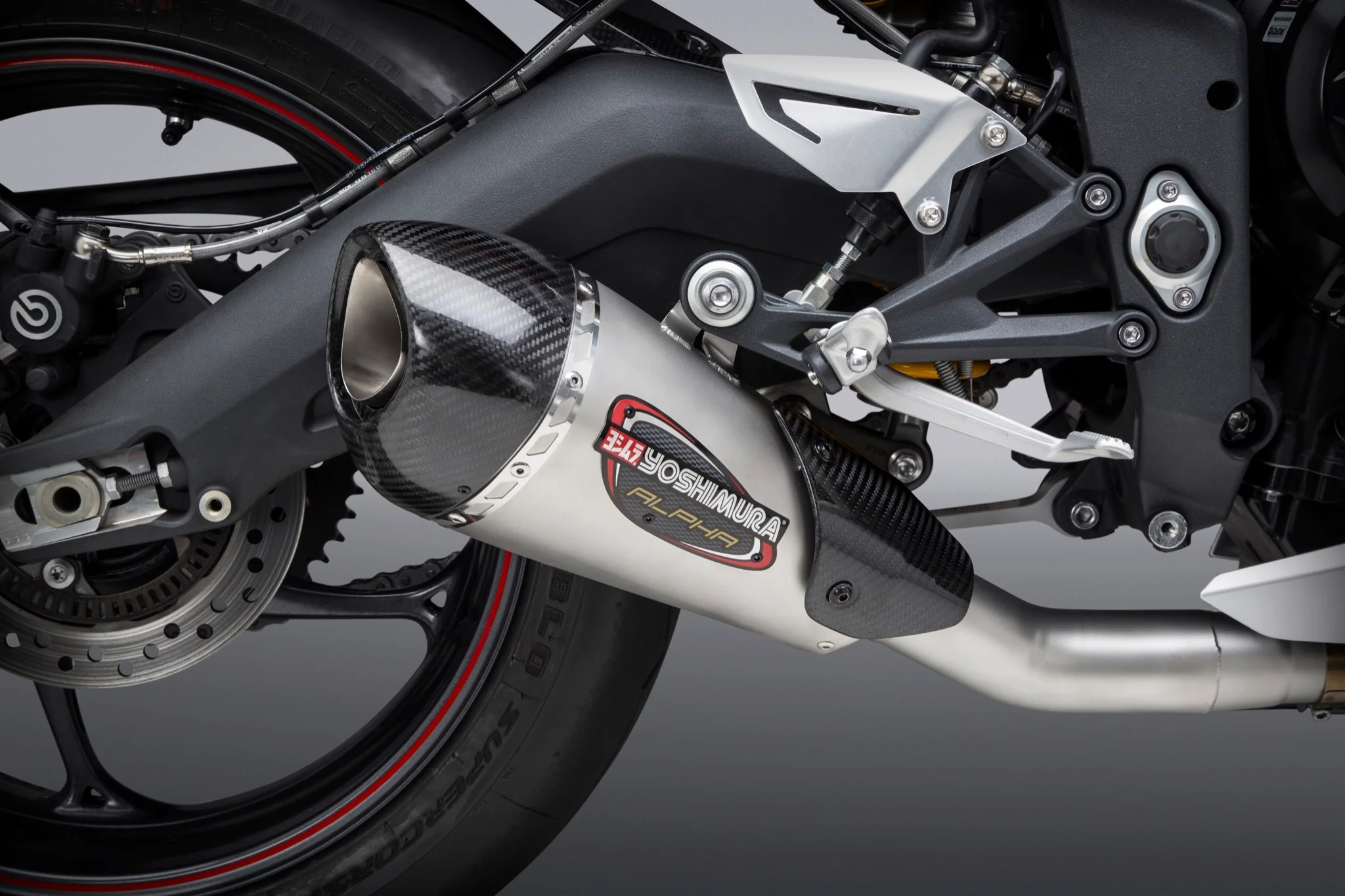 DAYTONA 675 13-17 ALPHA T Stainless Slip-On Exhaust, w/ Stainless Muffler - Image 3