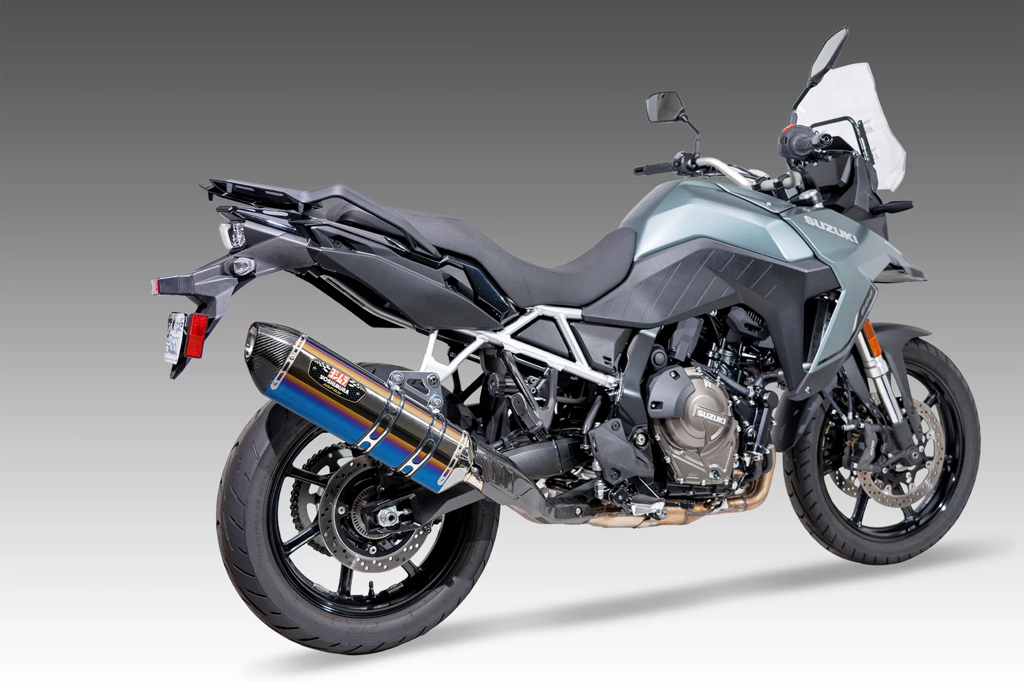 V-STROM 800 23-26 R-77J Stainless Slip-On Exhaust, w/ Titanium Blue Sleeve - Image 2